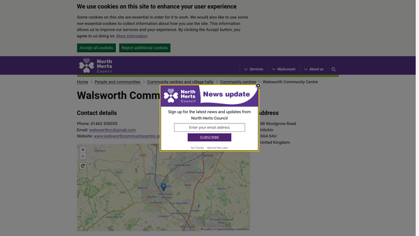 Screenshot of the Walsworth Community Association website