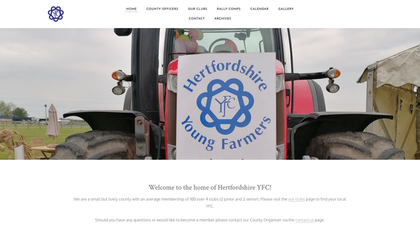 Screenshot of the The Hertfordshire County Federation Of Young Farmers' Clubs website