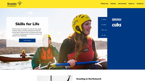 Screenshot of the 1st Northchurchscout Group website