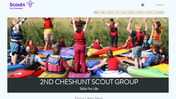 Screenshot of the 2nd Cheshunt Scout Group website