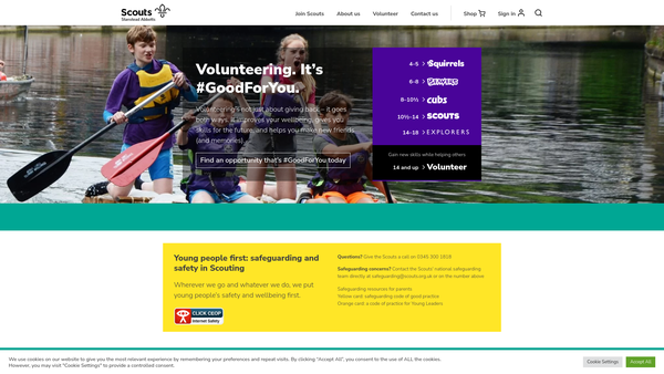 Screenshot of the 1st Stanstead Abbotts And St Margaret's Scout Group website