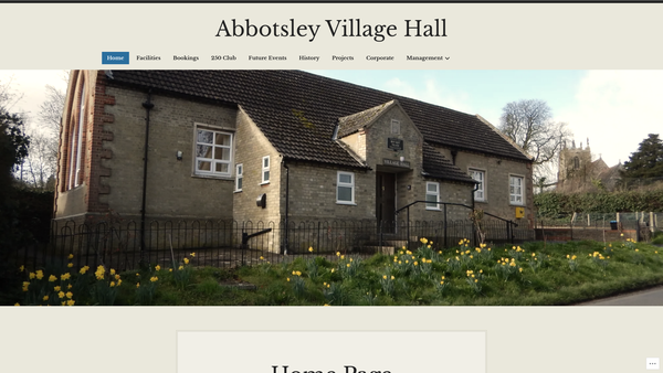 Screenshot of the Abbotsley Village Hall website