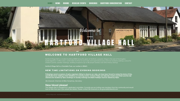 Screenshot of the Hartford Village Hall website