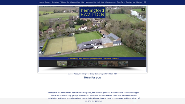 Screenshot of the Hemingford Peace Memorial Field website