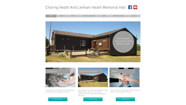 Screenshot of the Charing Heath Memorial Hall website