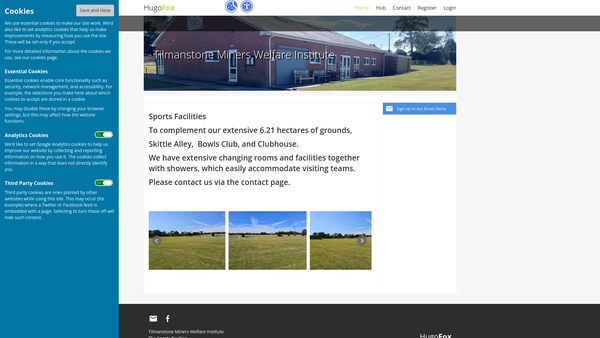 Screenshot of the Tilmanstone Miners Welfare Institute And Recreation Ground website