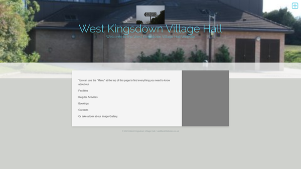 Screenshot of the West Kingsdown village Hall website
