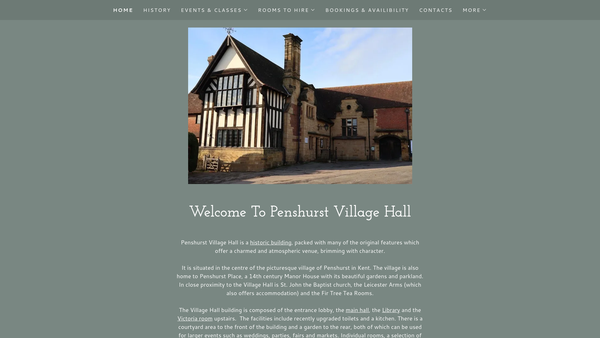 Screenshot of the Arnold Hills Hall website