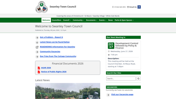 Screenshot of the Recreation Ground website