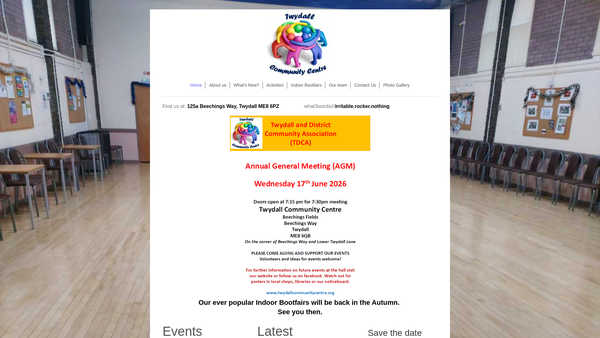 Screenshot of the Twydall And District Community Association website