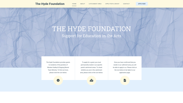 Screenshot of the The Hyde Foundation website