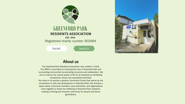 Screenshot of the Greenford Park Residents Association website