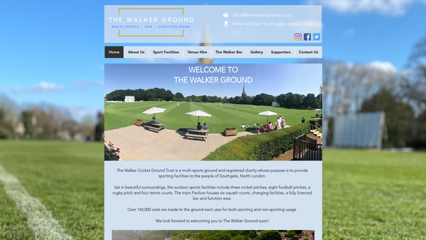 Screenshot of the The Walker Cricket Ground website