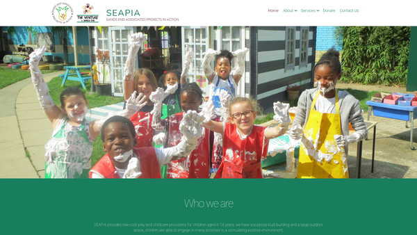Screenshot of the Sands End Associated Projects In Action website