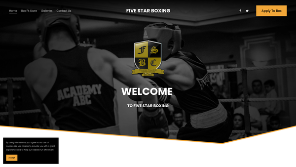 Screenshot of the Five Star Youth Club website