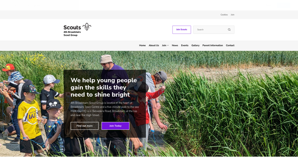 Screenshot of the 4th Broadstairs Scout Group website