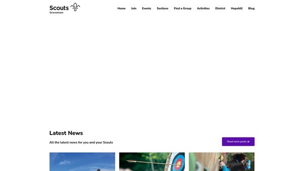 Screenshot of the Gravesham District Scout Council website