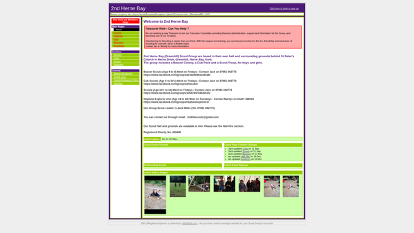 Screenshot of the 2nd Herne Bay Scout Group website