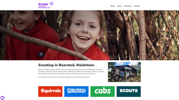 Screenshot of the Bearsted Scout Group website