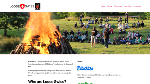 Screenshot of the Loose Swiss Scout Group website