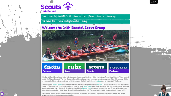 Screenshot of the 24th Medway (Borstal) Scout Group website