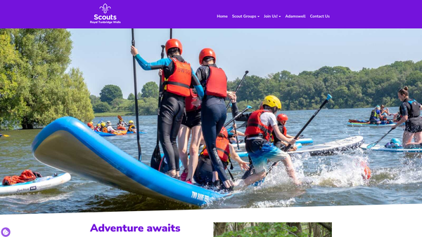 Screenshot of the Royal Tunbridge Wells District Scout Council website