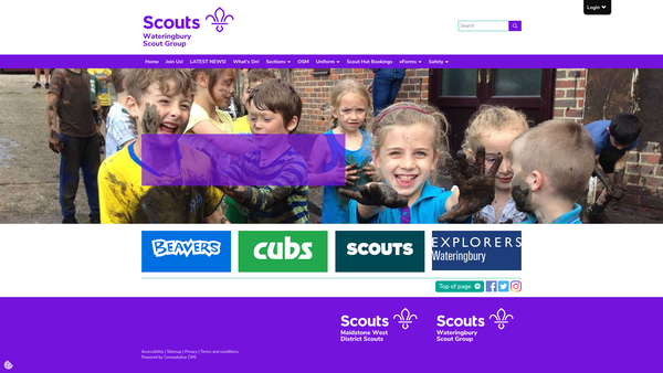 Screenshot of the Wateringbury Scout Group website