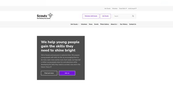 Screenshot of the 3rd Osterley Group Sea Scouts website