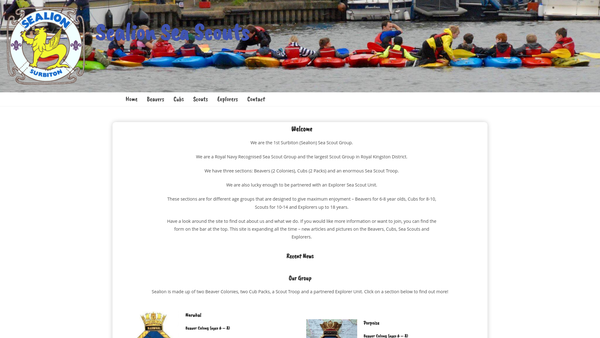 Screenshot of the 1st Surbiton Group website