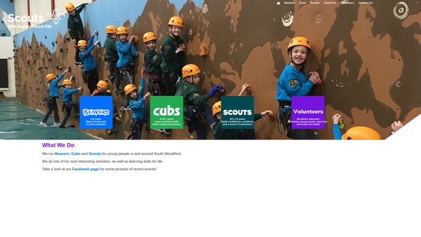 Screenshot of the 18th Epping Forest South Scout Group website