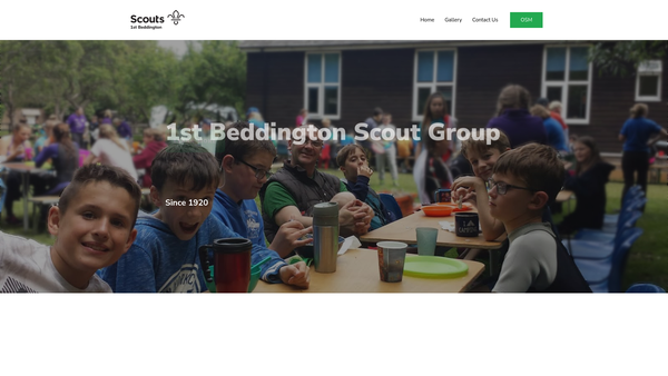 Screenshot of the 1st Beddington Scout Group website
