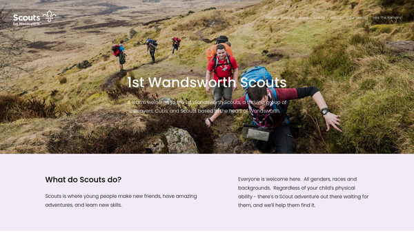 Screenshot of the 1st Wandsworth Scout Group website