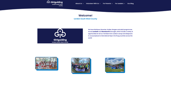Screenshot of the London South West County Guides website