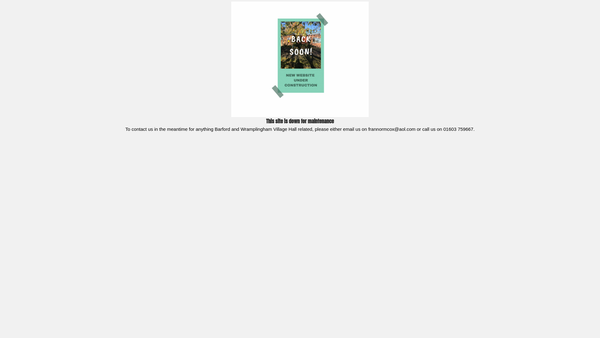Screenshot of the Barford And Wramplingham Playing Field And Village Hall website