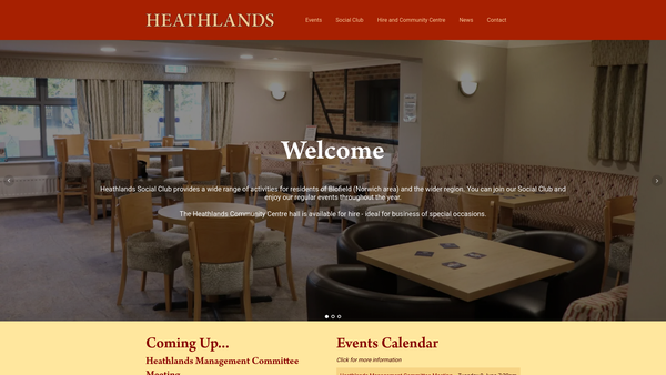 Screenshot of the Blofield Heath Community Centre website