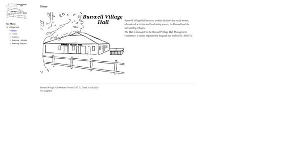 Screenshot of the Village Hall website