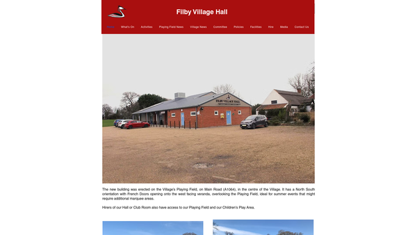 Screenshot of the Filby Playing Field website