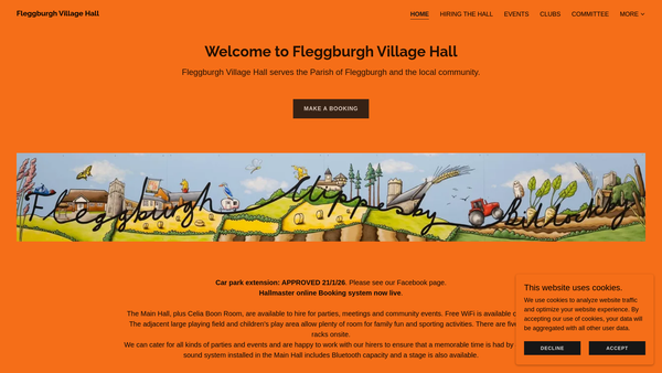 Screenshot of the Fleggburgh Village Hall And Playing Field website
