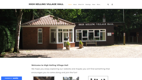 Screenshot of the High Kelling Village Hall website