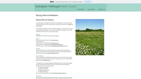 Screenshot of the Recreation Ground website