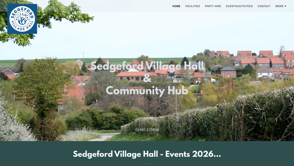 Screenshot of the Sedgeford Village Hall And Recreation Ground website