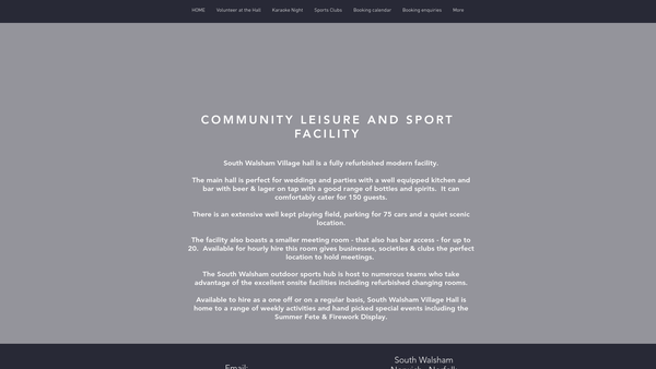 Screenshot of the War Memorial Recreation Ground And Village Hall website