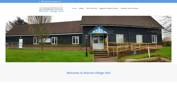 Screenshot of the Wacton Village Hall website