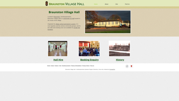 Screenshot of the Memorial Hall - Braunston website