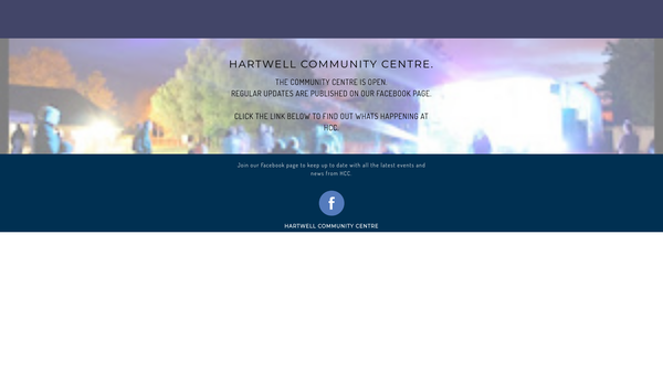 Screenshot of the Hartwell Community Centre website