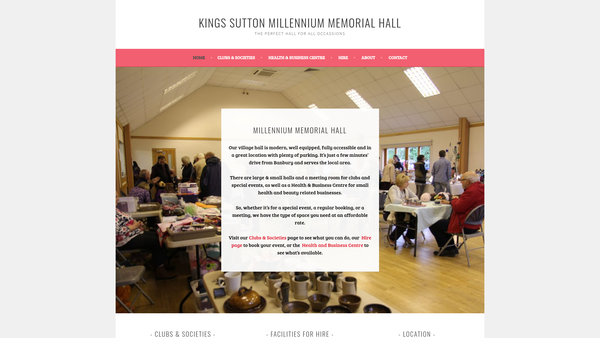 Screenshot of the Kings Sutton Memorial Hall website