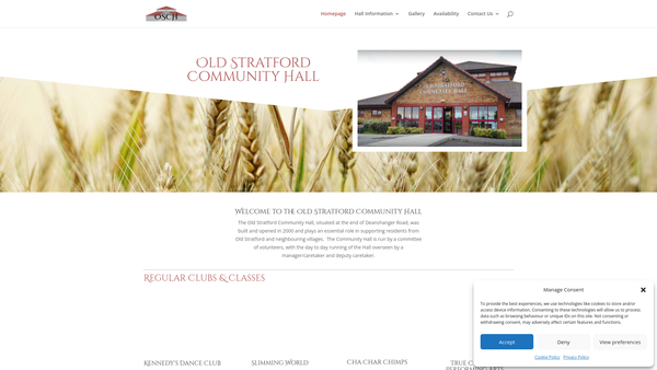 Screenshot of the Old Stratford Parish Charity website