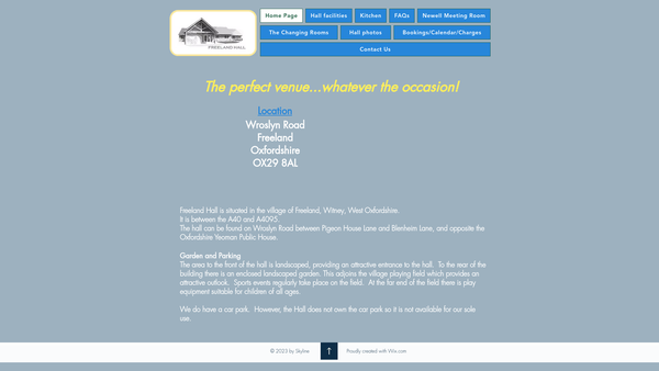 Screenshot of the Freeland Village Hall website