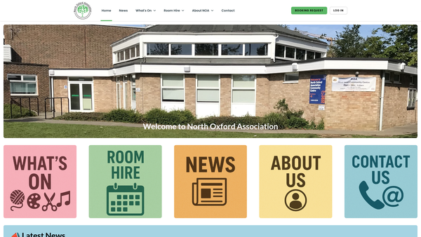 Screenshot of the North Oxford Association website
