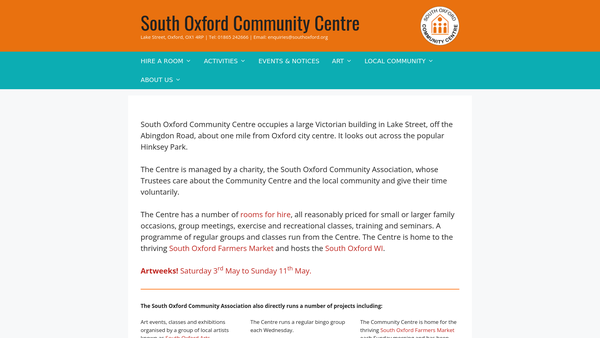 Screenshot of the South Oxford Community-Association website